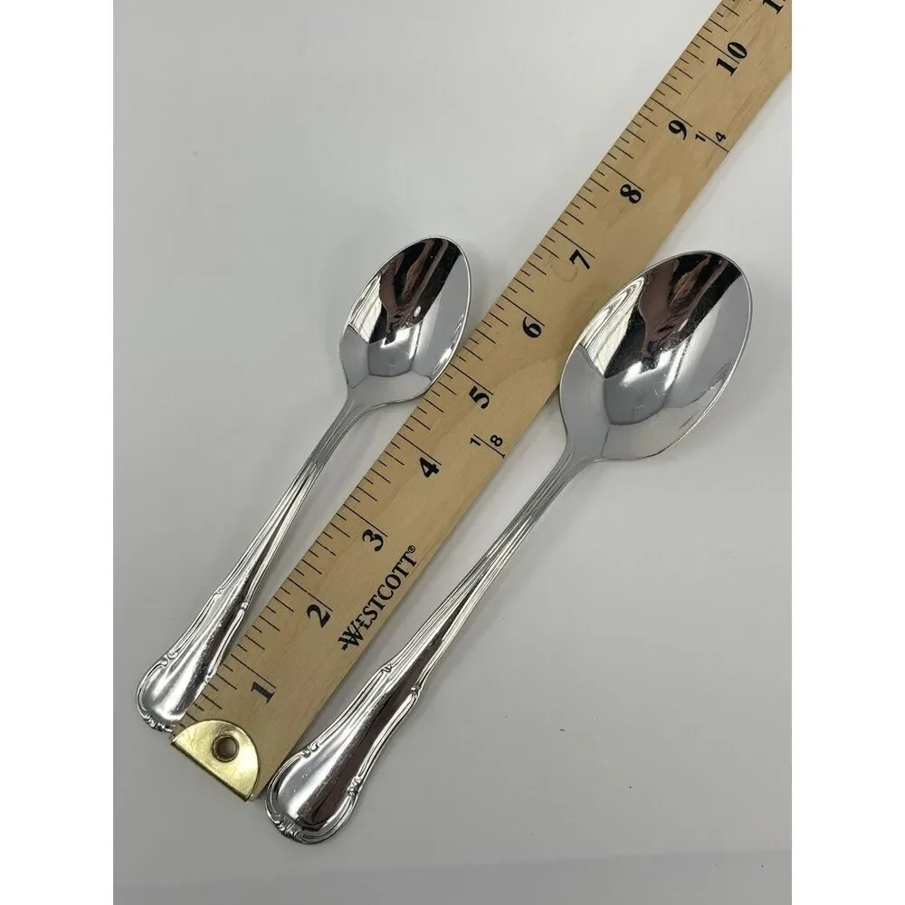 Wmf Cromargan Dorset Barock 3 Teaspoons 6 1/8” Serving Table Spoon 7.75”